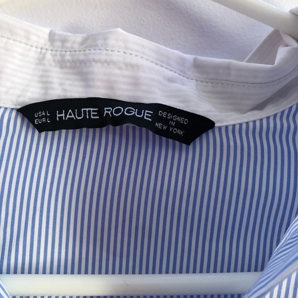 Blue Designer stripped shit with bow sleeves - Picture 4 of 4